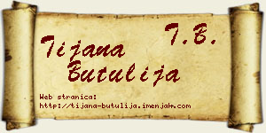 Tijana Butulija vizit kartica
